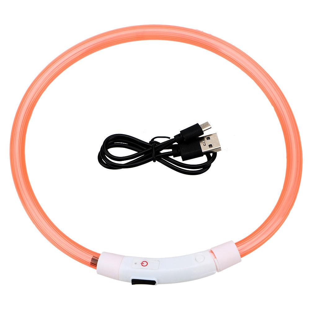 USB Rechargeable LED Pet Collar — 3 Flashing Modes, Glow-in-the-Dark