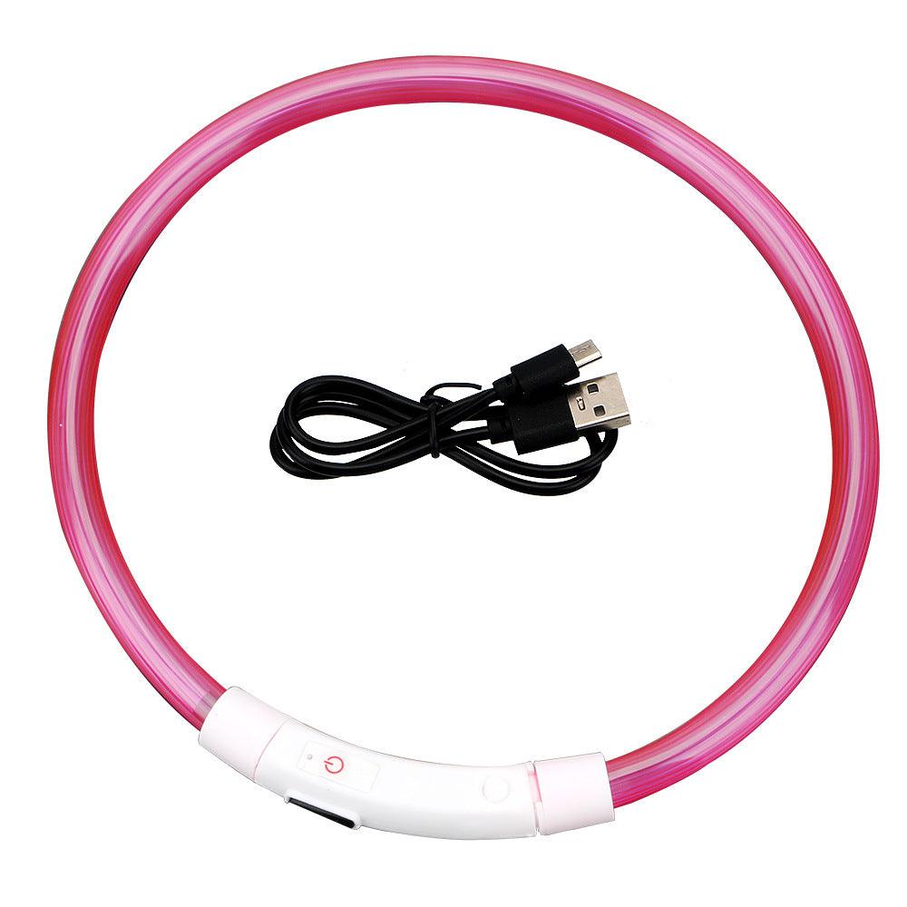 USB Rechargeable LED Pet Collar — 3 Flashing Modes, Glow-in-the-Dark