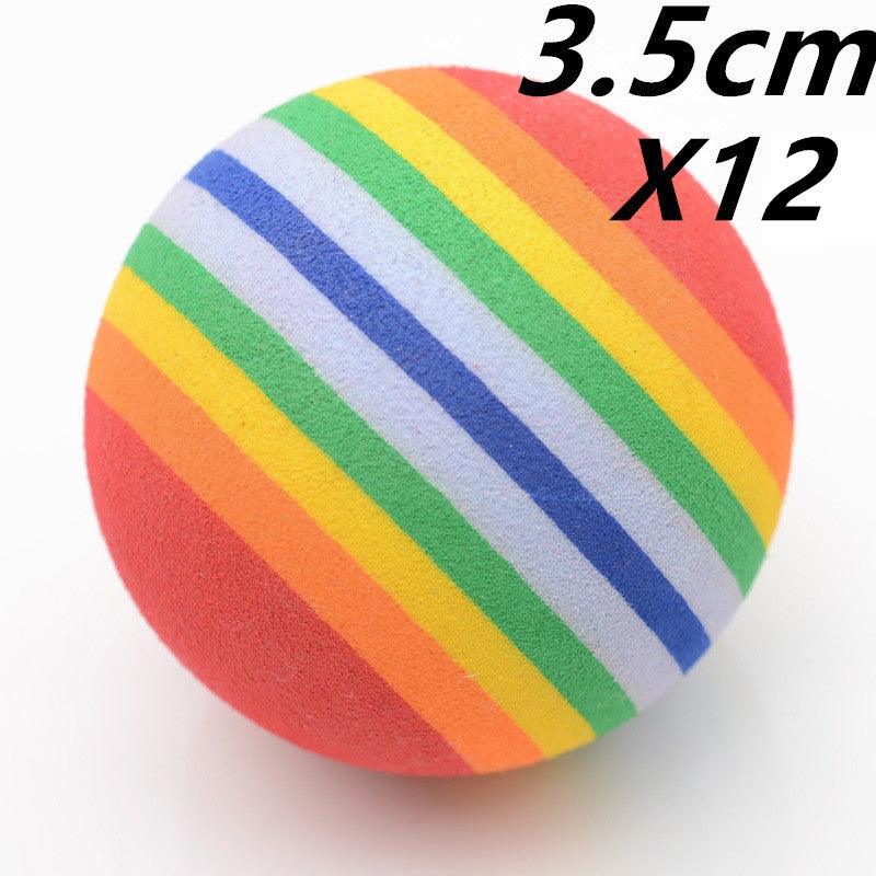 Rainbow Pet Play Balls — Colorful Foam Toy Balls for Cats & Dogs