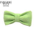 Handmade Dog Bow Tie — Bean Green Cotton, Velcro Collar Attachment