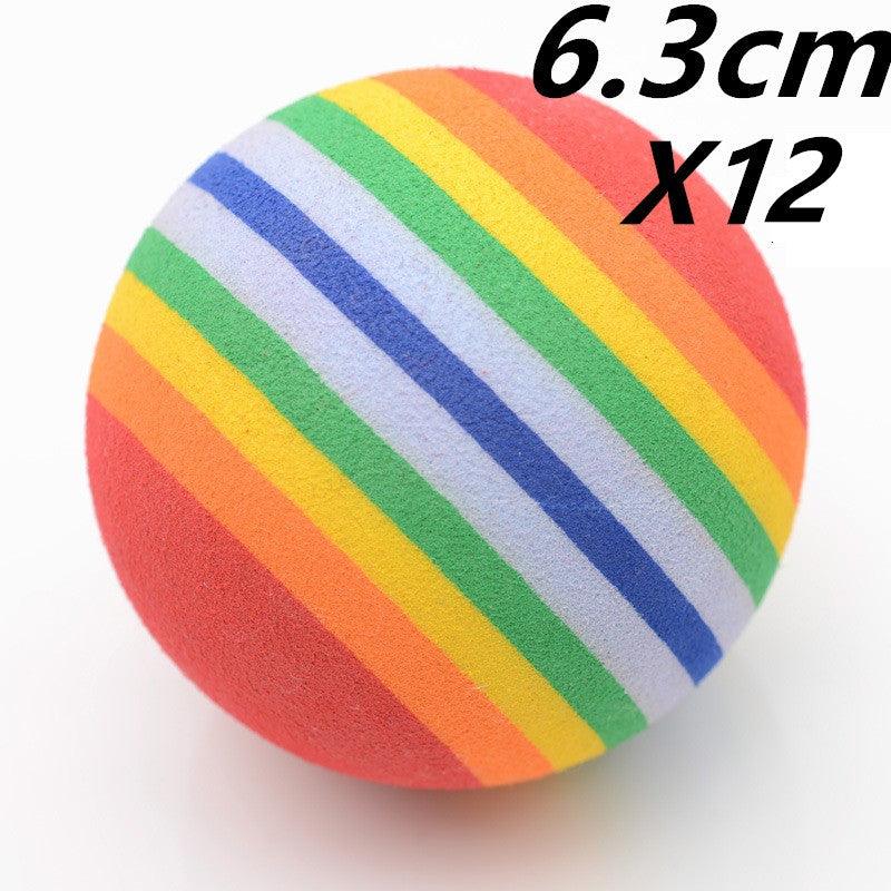 Rainbow Pet Play Balls — Colorful Foam Toy Balls for Cats & Dogs