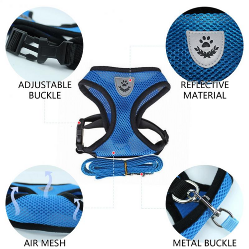 Adjustable Reflective Dog Harness Vest — No-Pull Control Vest, Sizes S–XL