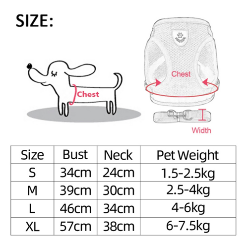 Adjustable Reflective Dog Harness Vest — No-Pull Control Vest, Sizes S–XL
