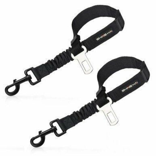 Dog Car Seatbelt Safety Tether 2-Pack — Adjustable Nylon Restraint for All Vehicles