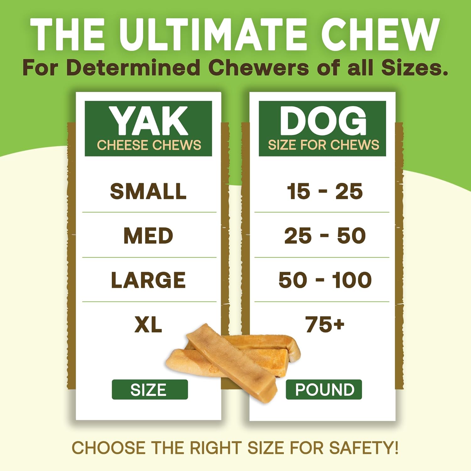 Gold Yak Chews for Small Dogs — Natural Himalayan Milk Chew Sticks (4, 8, or 16 Pack)