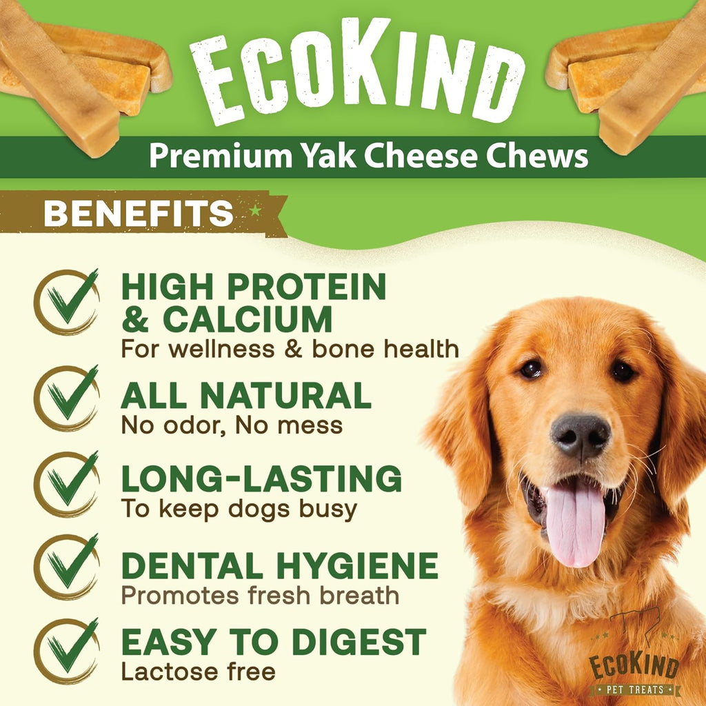 Gold Yak Chews for Small Dogs — Natural Himalayan Milk Chew Sticks (4, 8, or 16 Pack)