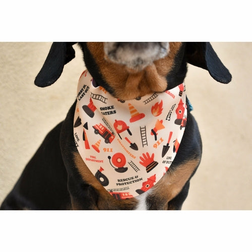 Fire Dog Bandana — Reversible Slip-On Firefighter Tribute Pet Bandana