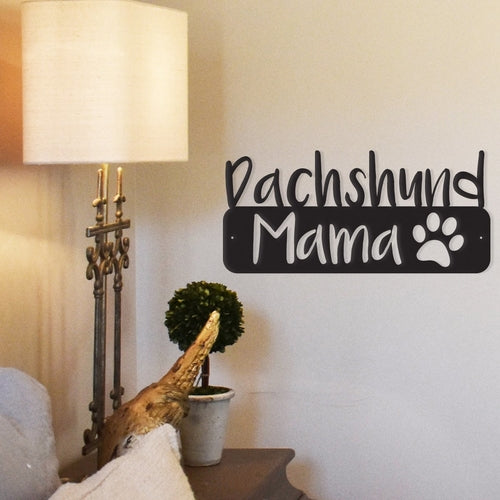 Dog Mama Metal Wall Art — Custom Breed Steel Decor, Made in the USA