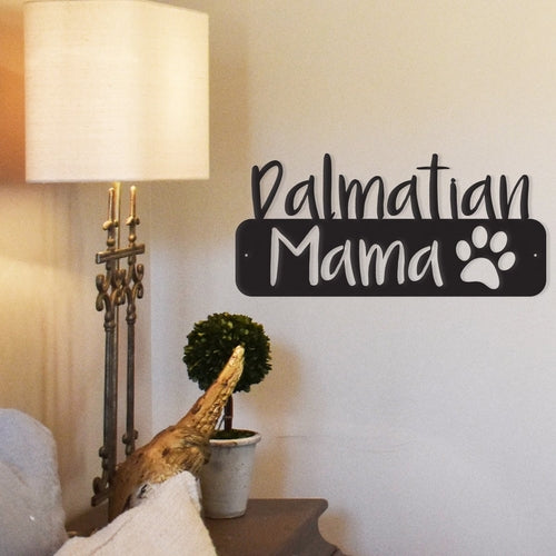 Dog Mama Metal Wall Art — Custom Breed Steel Decor, Made in the USA