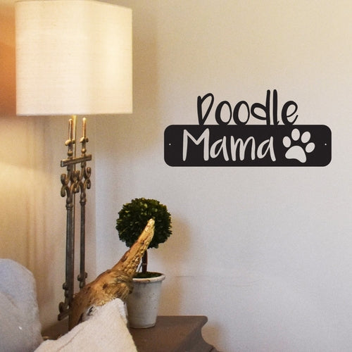 Dog Mama Metal Wall Art — Custom Breed Steel Decor, Made in the USA