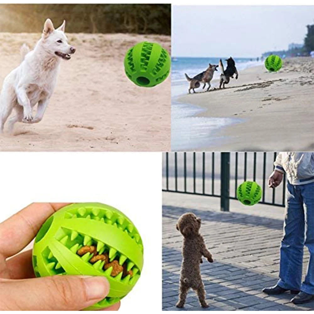 Rubber Snack Chew Ball for Dogs — Dental Cleaning Toy, 5/6/7cm