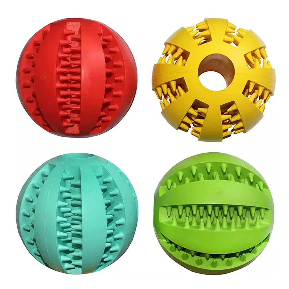 Rubber Snack Chew Ball for Dogs — Dental Cleaning Toy, 5/6/7cm