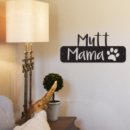 Dog Mama Metal Wall Art — Custom Breed Steel Decor, Made in the USA