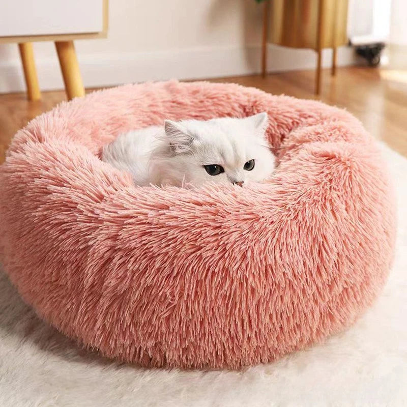 Plush Pet Bed — Soft Round Cat & Dog Bed, Sizes M/L/XL