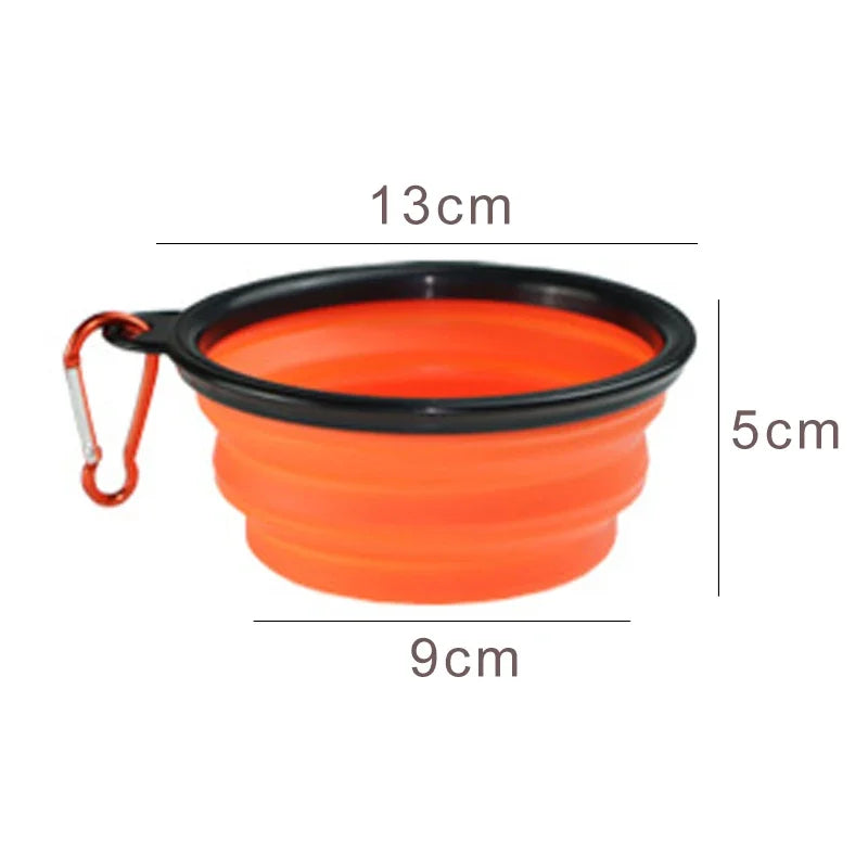 2-in-1 Foldable Pet Bowl & Frisbee — Collapsible Travel Water Bowl with Hook