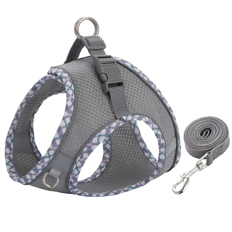 Reflective Adjustable Dog & Cat Harness and Leash Set — Safe & Comfortable Walking Set