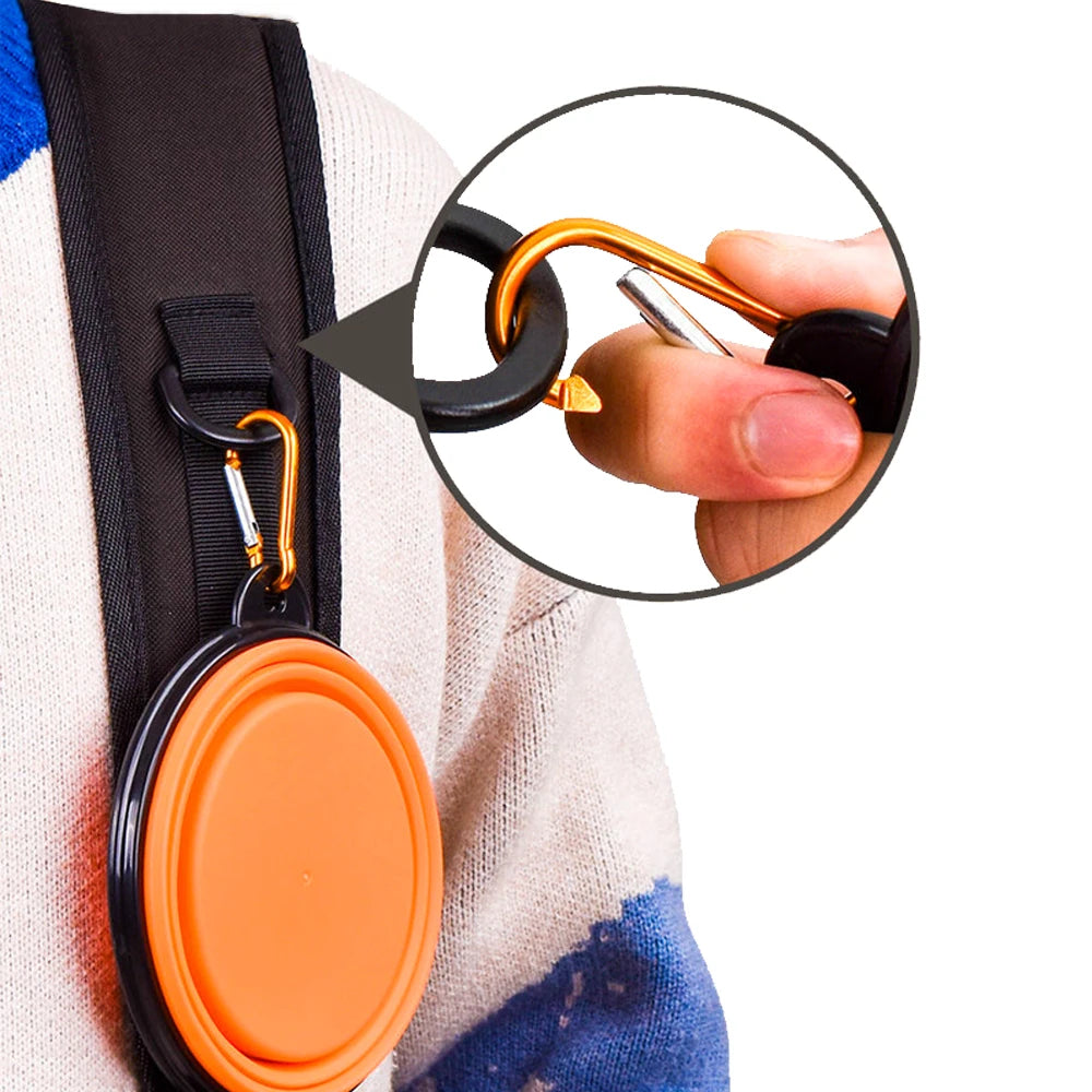 Collapsible Silicone Travel Pet Bowl — Portable Foldable Food & Water Bowl, 350mL