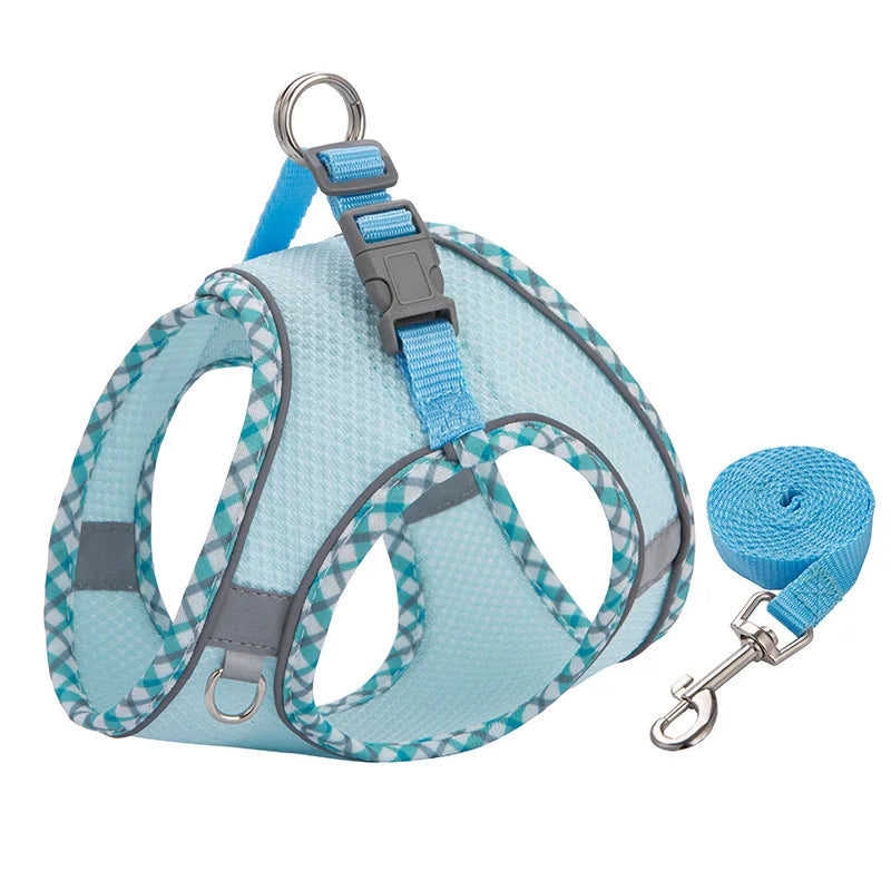 Reflective Adjustable Dog & Cat Harness and Leash Set — Safe & Comfortable Walking Set