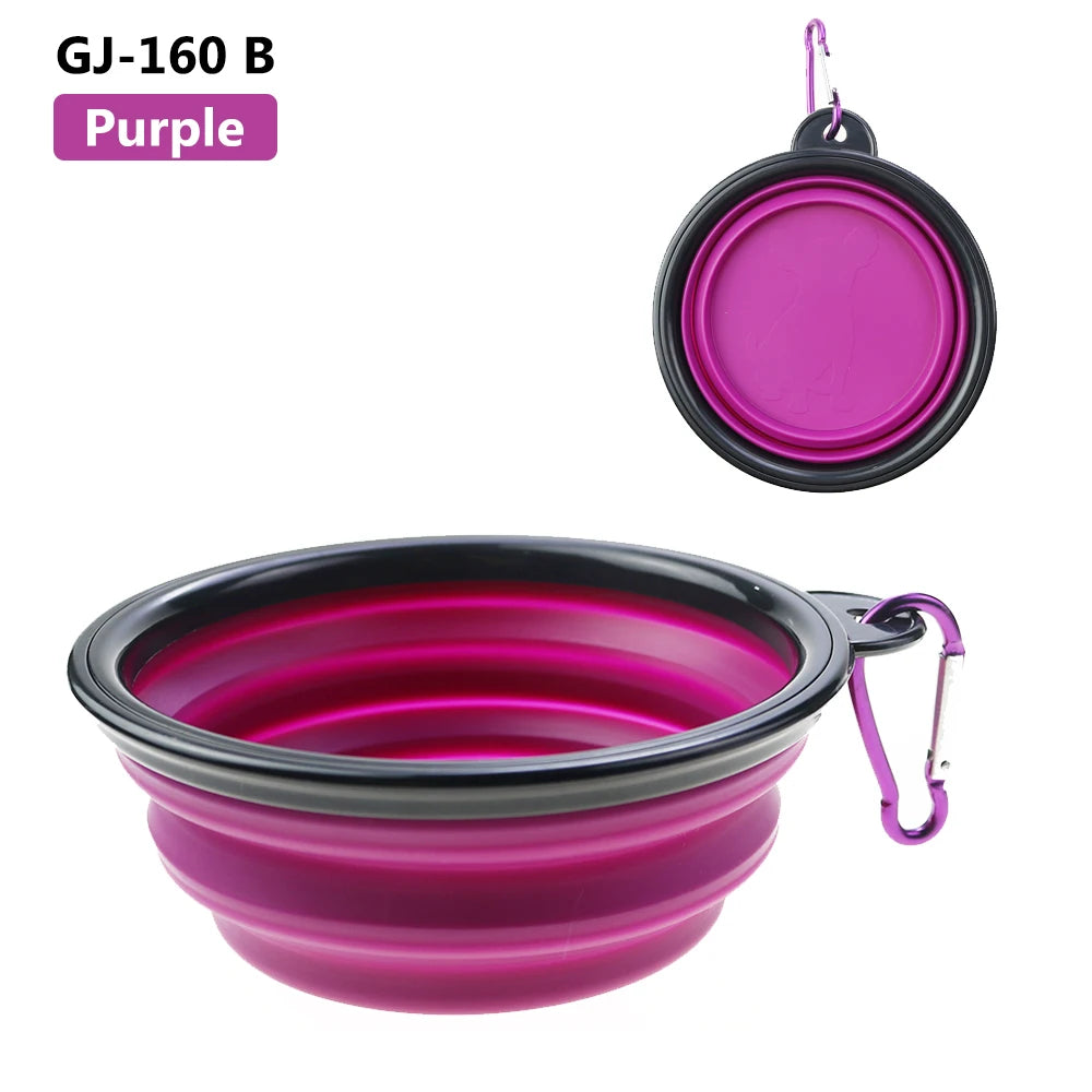 Collapsible Silicone Travel Pet Bowl — Portable Foldable Food & Water Bowl, 350mL