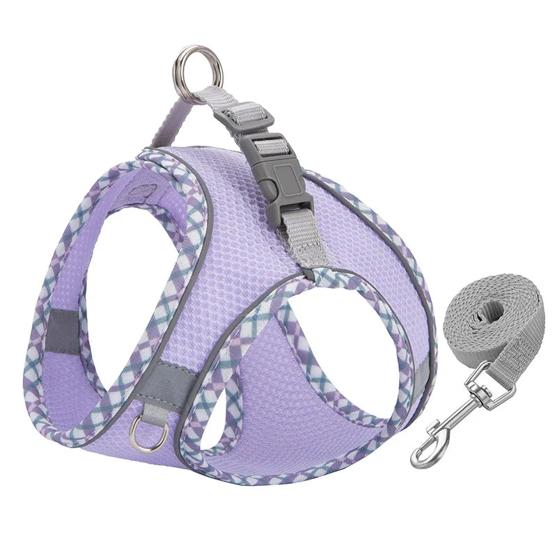 Reflective Adjustable Dog & Cat Harness and Leash Set — Safe & Comfortable Walking Set