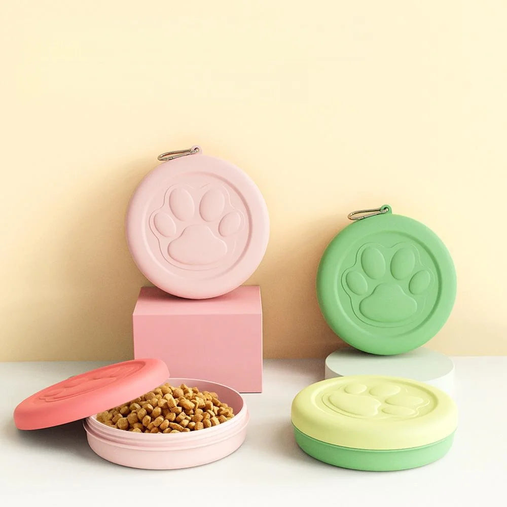 2-in-1 Travel Pet Bowl with Treat Compartment — Portable Dog Food & Water Dish