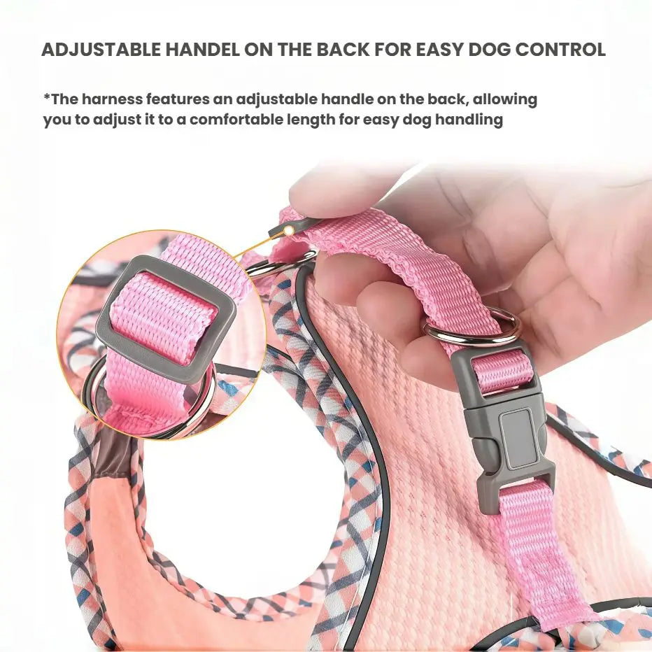 Reflective Adjustable Dog & Cat Harness and Leash Set — Safe & Comfortable Walking Set