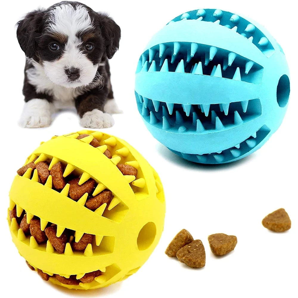 Rubber Snack Chew Ball for Dogs — Dental Cleaning Toy, 5/6/7cm