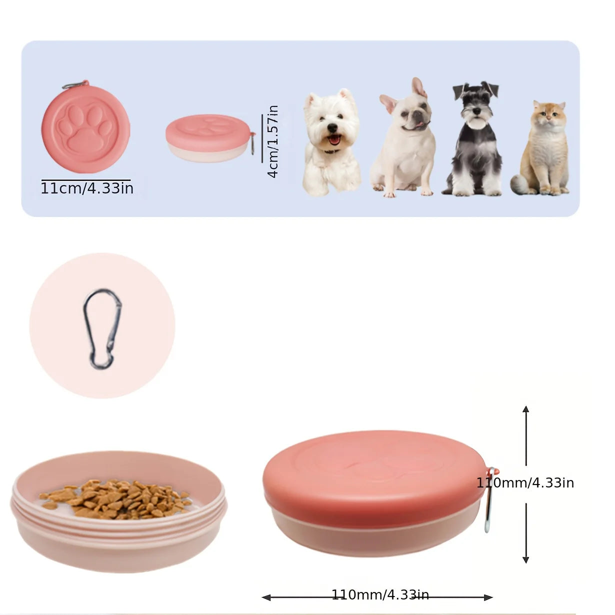 Portable Pet Travel Bowl & Snack Box — Multifunctional Outdoor Food & Water Dish