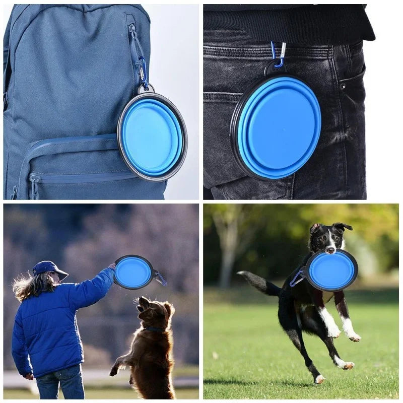 2-in-1 Silicone Pet Water Bottle & Folding Bowl — Leak-Proof Travel Feeder