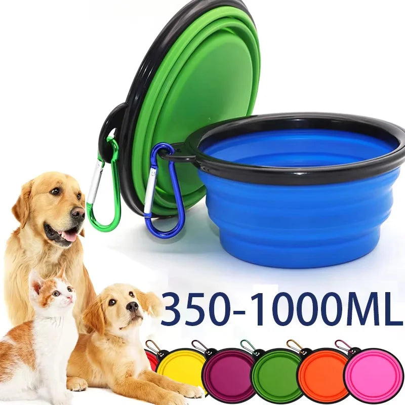 2-in-1 Silicone Pet Water Bottle & Folding Bowl — Leak-Proof Travel Feeder
