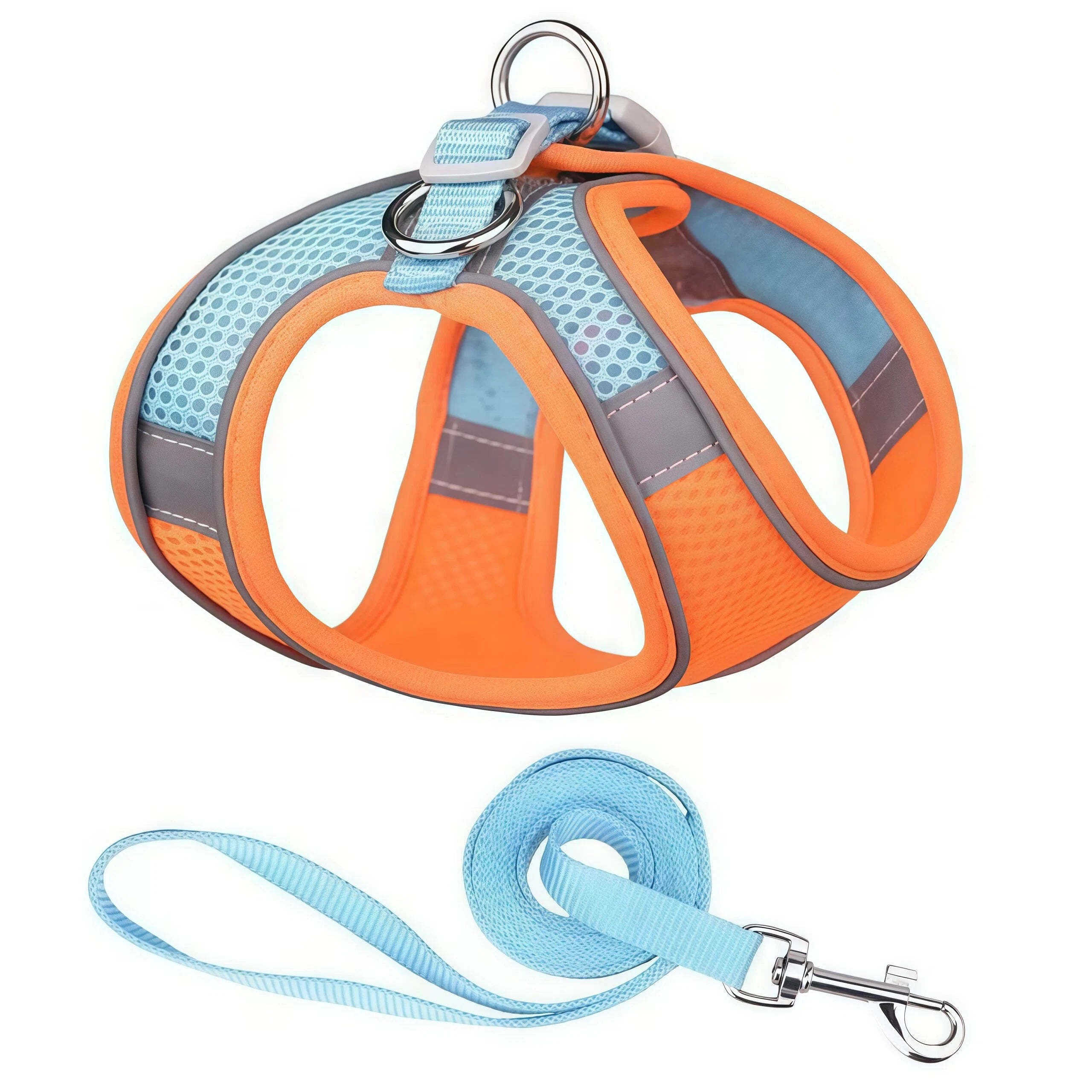 Reflective Adjustable Dog & Cat Harness and Leash Set — Safe & Comfortable Walking Set