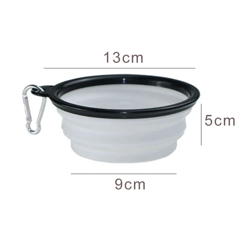 2-in-1 Foldable Pet Bowl & Frisbee — Collapsible Travel Water Bowl with Hook