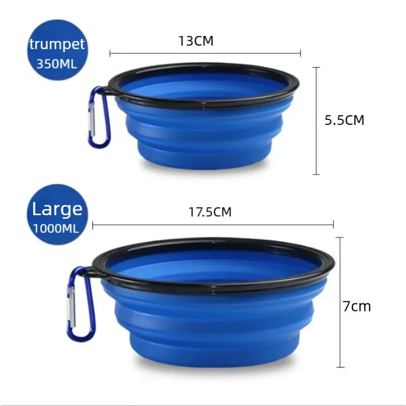 2-in-1 Silicone Pet Water Bottle & Folding Bowl — Leak-Proof Travel Feeder