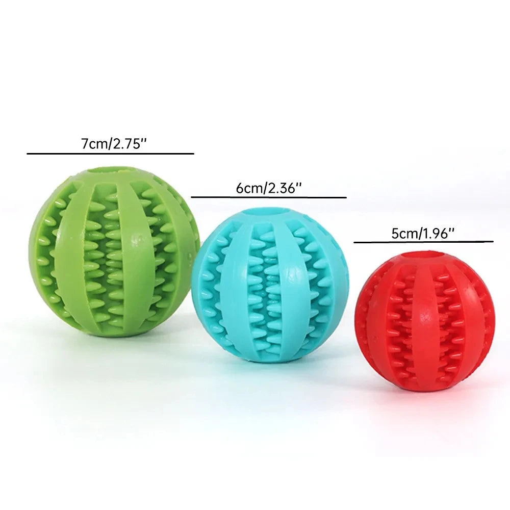 Rubber Snack Chew Ball for Dogs — Dental Cleaning Toy, 5/6/7cm