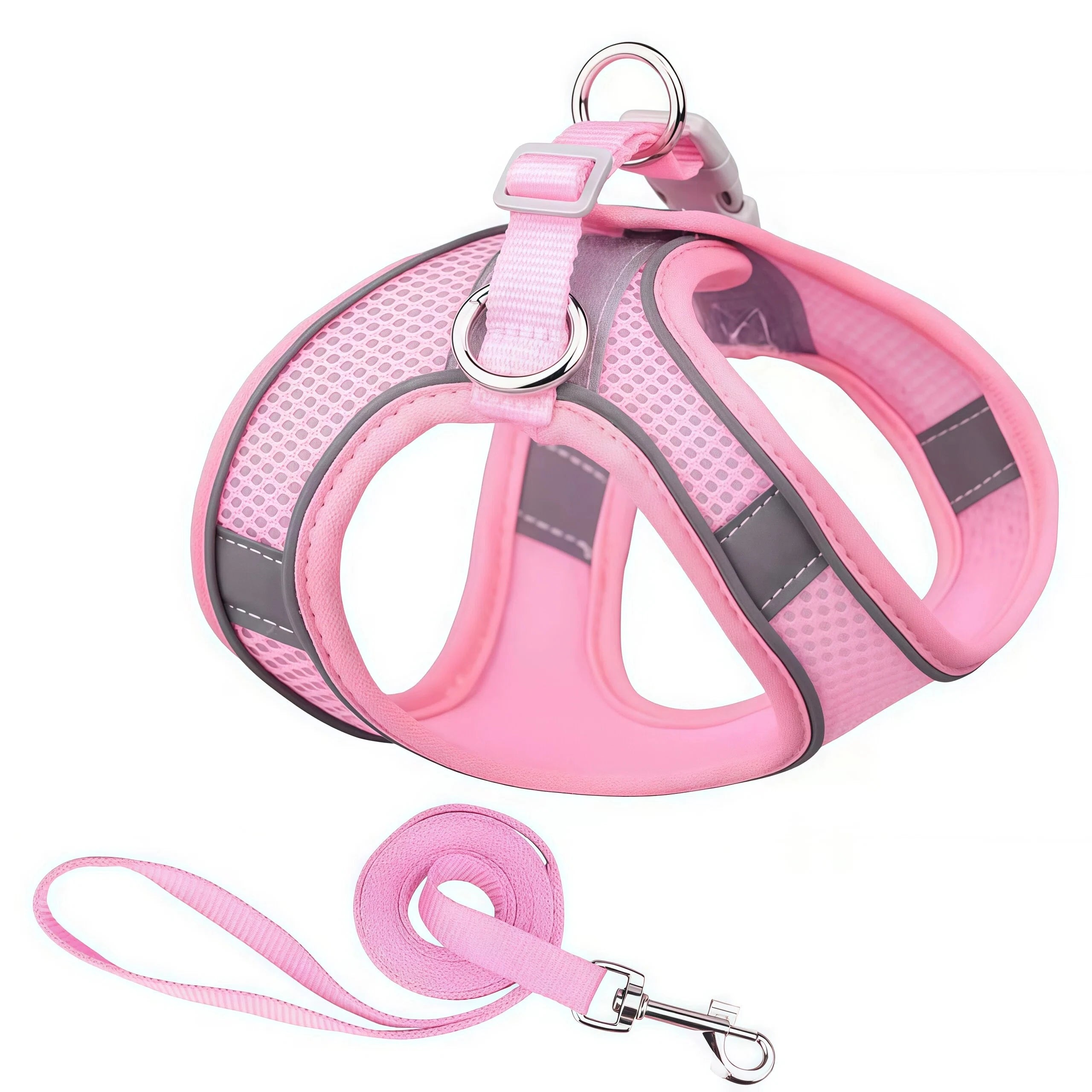 Reflective Adjustable Dog & Cat Harness and Leash Set — Safe & Comfortable Walking Set