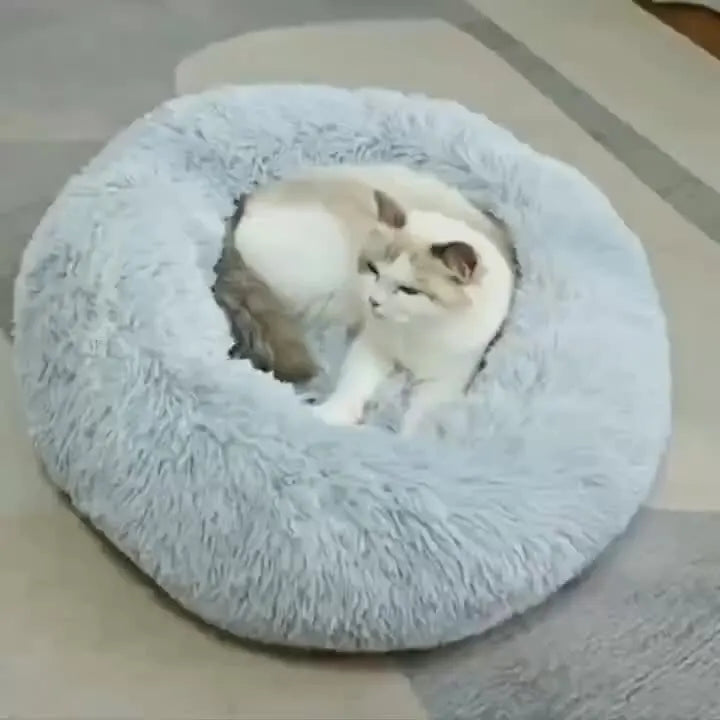 Plush Pet Bed — Soft Round Cat & Dog Bed, Sizes M/L/XL