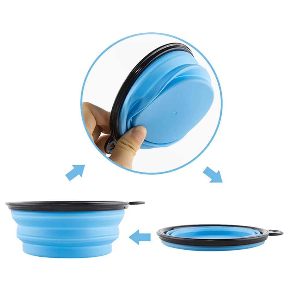 Collapsible Silicone Travel Pet Bowl — Portable Foldable Food & Water Bowl, 350mL