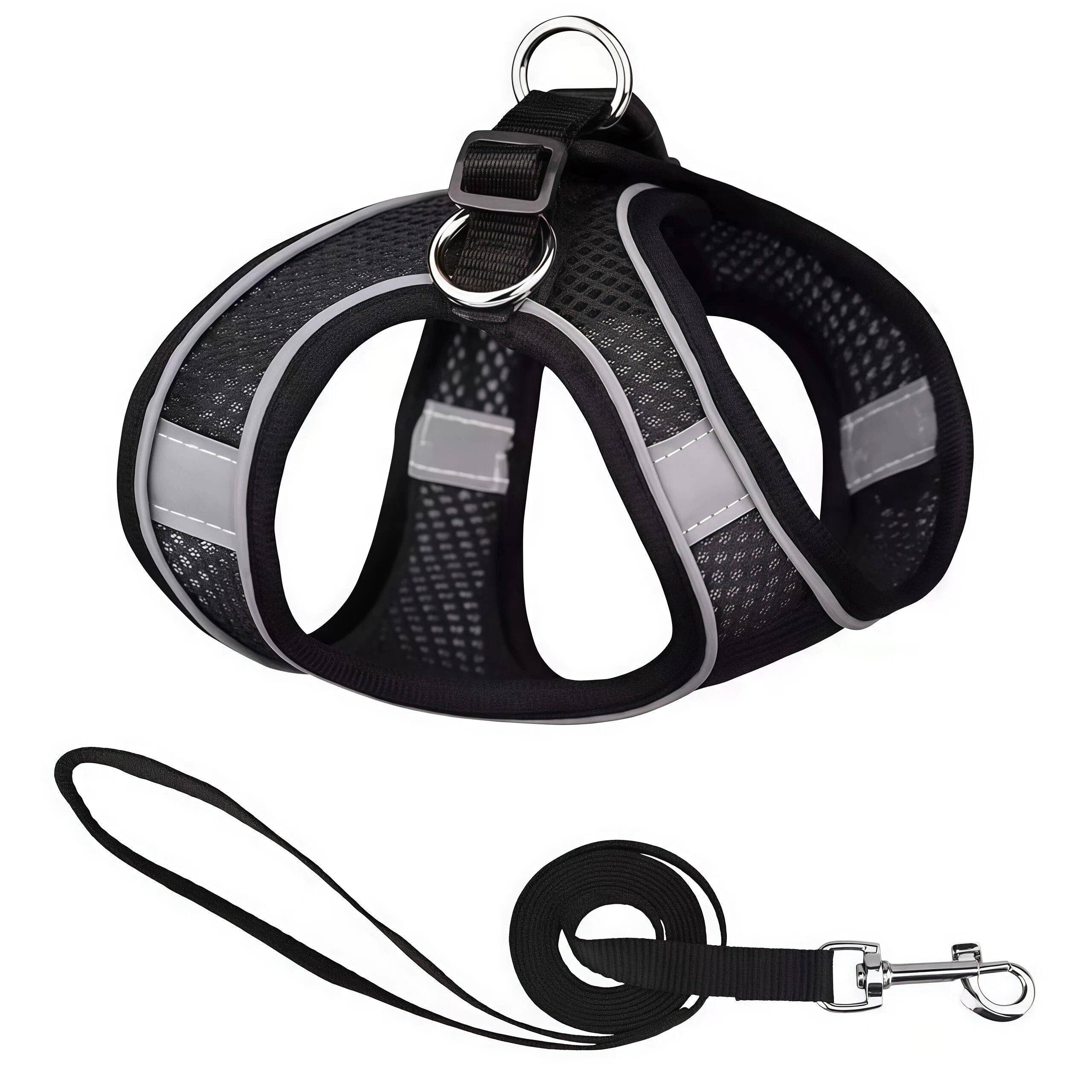 Reflective Adjustable Dog & Cat Harness and Leash Set — Safe & Comfortable Walking Set