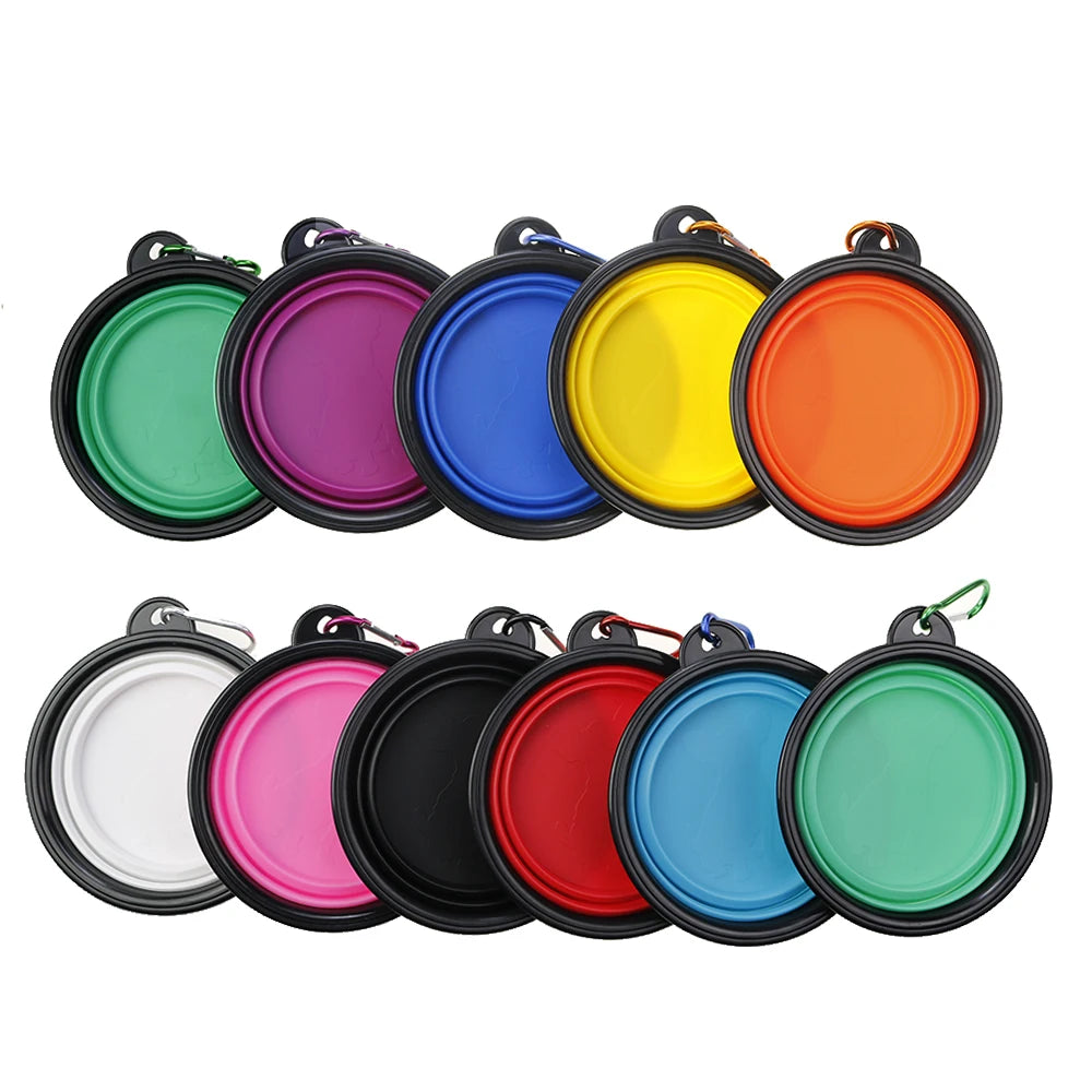 Collapsible Silicone Travel Pet Bowl — Portable Foldable Food & Water Bowl, 350mL