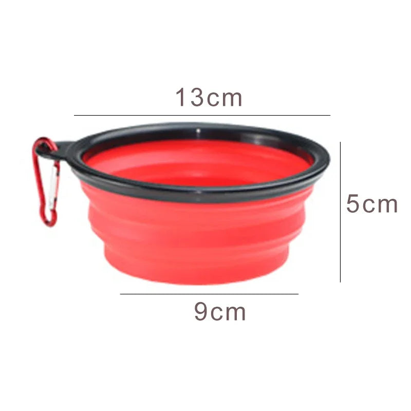 2-in-1 Foldable Pet Bowl & Frisbee — Collapsible Travel Water Bowl with Hook