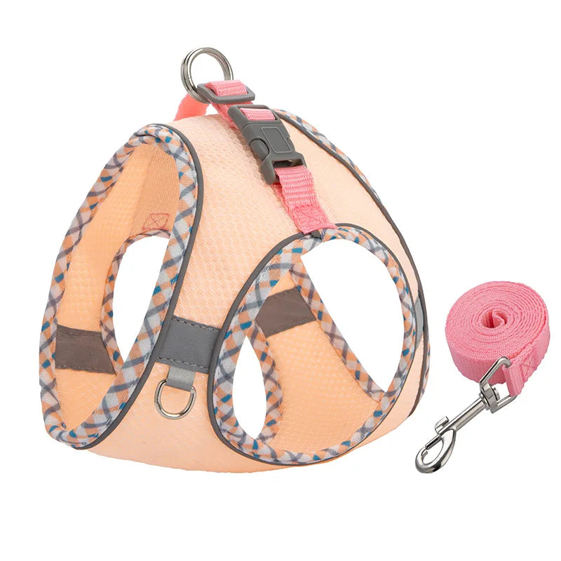 Reflective Adjustable Dog & Cat Harness and Leash Set — Safe & Comfortable Walking Set
