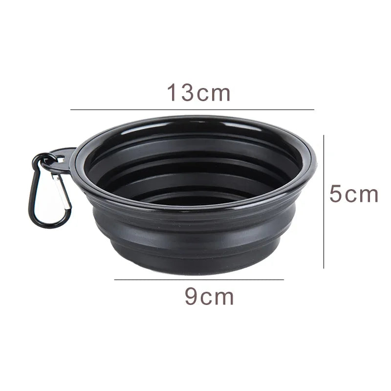 2-in-1 Foldable Pet Bowl & Frisbee — Collapsible Travel Water Bowl with Hook