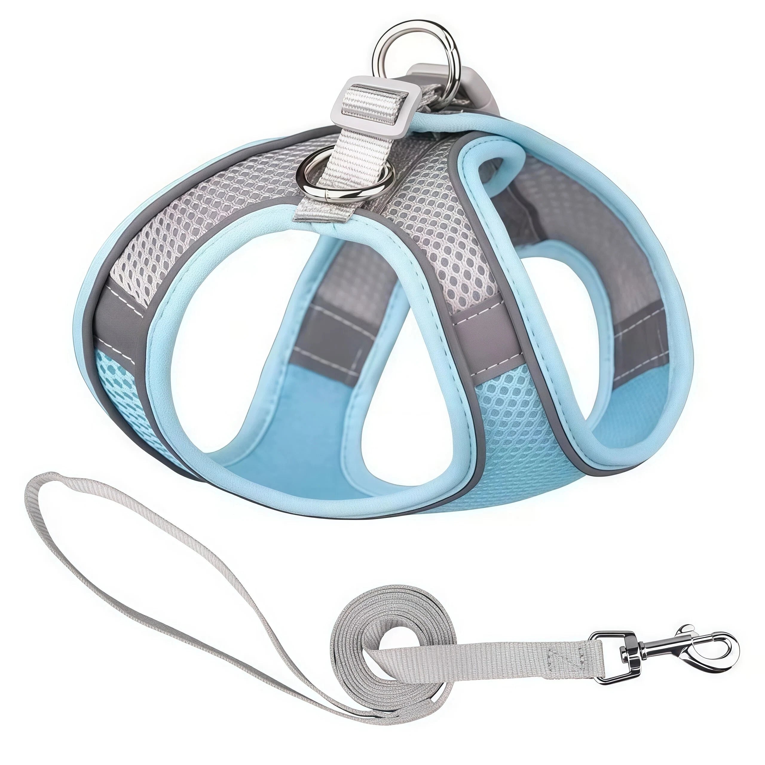 Reflective Adjustable Dog & Cat Harness and Leash Set — Safe & Comfortable Walking Set