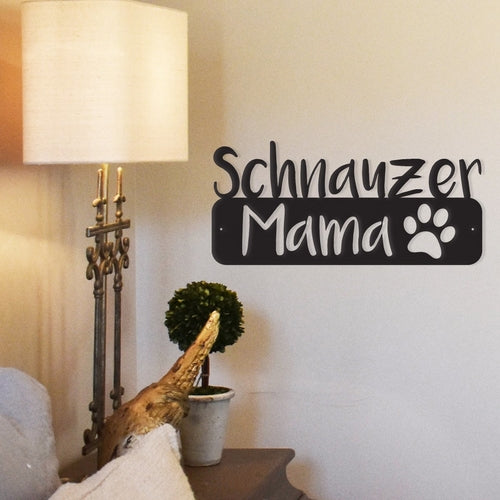 Dog Mama Metal Wall Art — Custom Breed Steel Decor, Made in the USA
