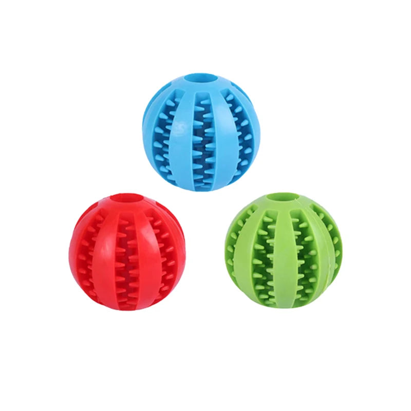 Rubber Snack Chew Ball for Dogs — Dental Cleaning Toy, 5/6/7cm