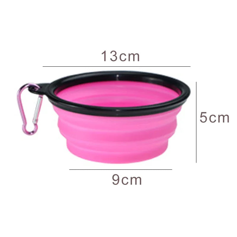 2-in-1 Foldable Pet Bowl & Frisbee — Collapsible Travel Water Bowl with Hook