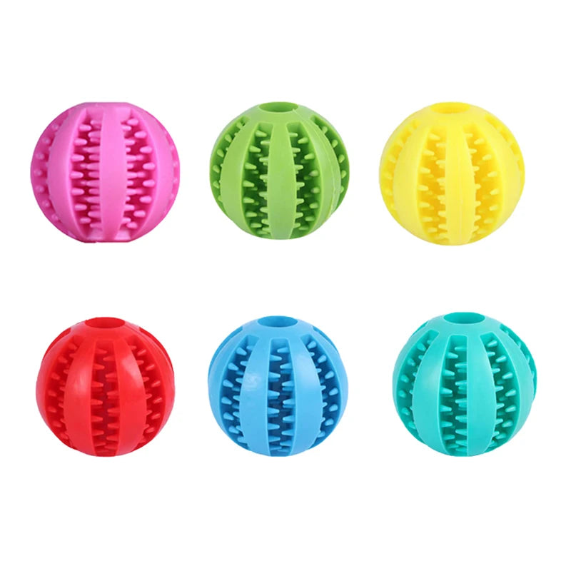 Rubber Snack Chew Ball for Dogs — Dental Cleaning Toy, 5/6/7cm