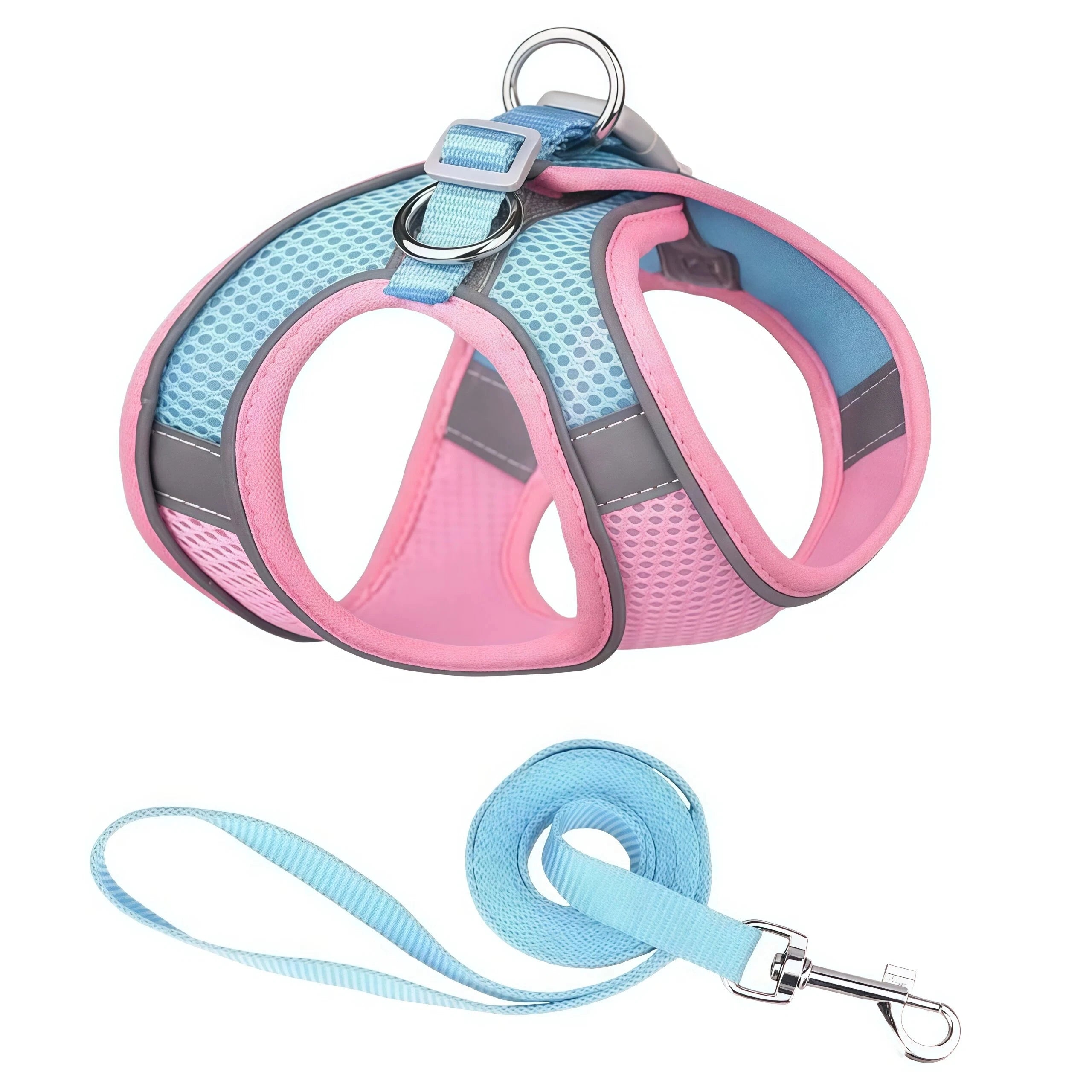 Reflective Adjustable Dog & Cat Harness and Leash Set — Safe & Comfortable Walking Set