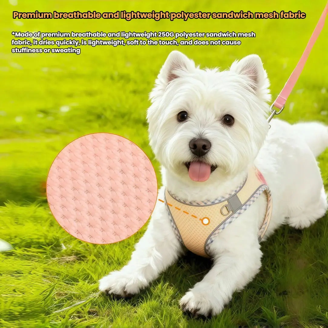 Reflective Adjustable Dog & Cat Harness and Leash Set — Safe & Comfortable Walking Set
