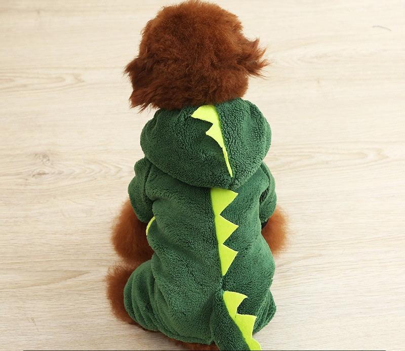 Cozy Coral Fleece Dog Costume — Cartoon Style Autumn & Winter Pet Outfit